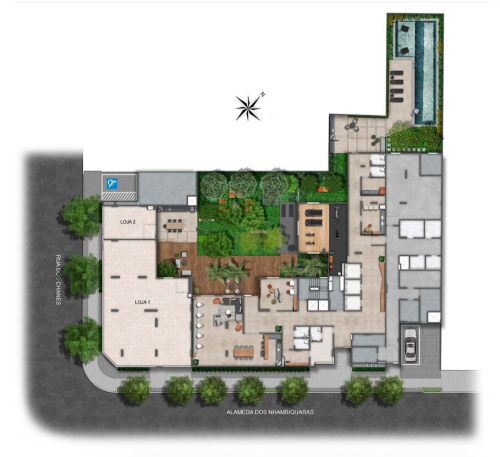 Nex One Nhambiquaras, Alameda dos Nhambiquaras, 1.990 Moema São